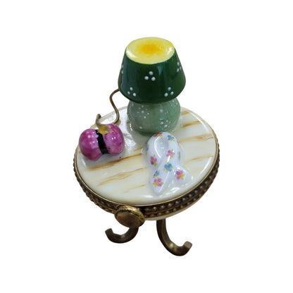 Yarn Table Lamp Limoges Box Porcelain Limoges furniture French Trinket Box