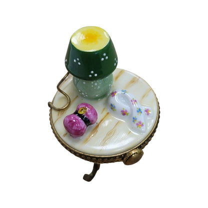 Yarn Table Lamp Limoges Box Porcelain Limoges furniture French Trinket Box