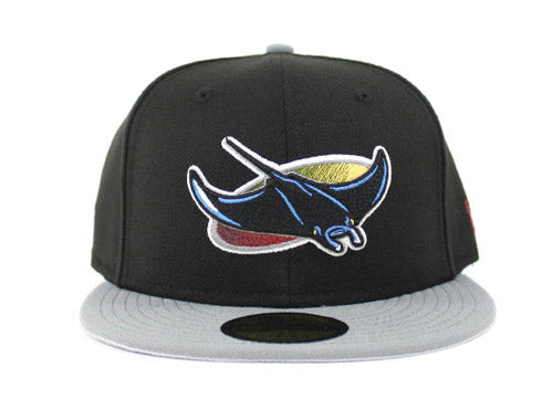 Tampa Bay Devil Rays New Era Fitted 59Fifty hat (AIR JORDAN RETRO 7 Bordeaux Gray Under Brim)