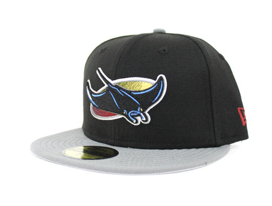 Tampa Bay Devil Rays New Era Fitted 59Fifty hat (AIR JORDAN RETRO 7 Bordeaux Gray Under Brim)
