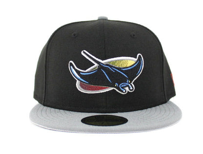 Tampa Bay Devil Rays New Era Fitted 59Fifty hat (AIR JORDAN RETRO 7 Bordeaux Gray Under Brim)