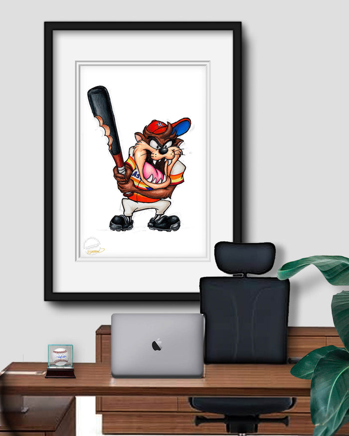 Taz On Deck x MLB Astros Limited Edition Art Print