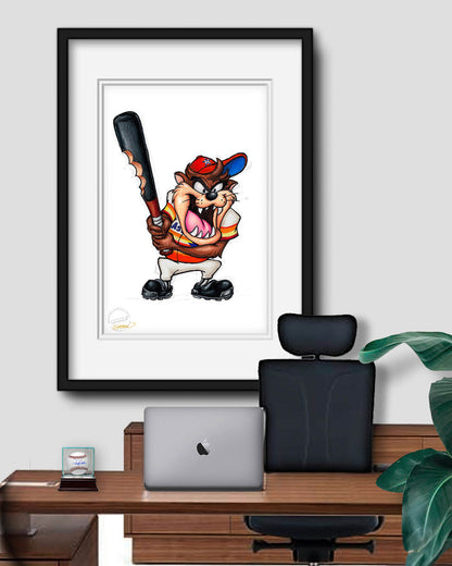 Taz On Deck x MLB Astros Limited Edition Art Print