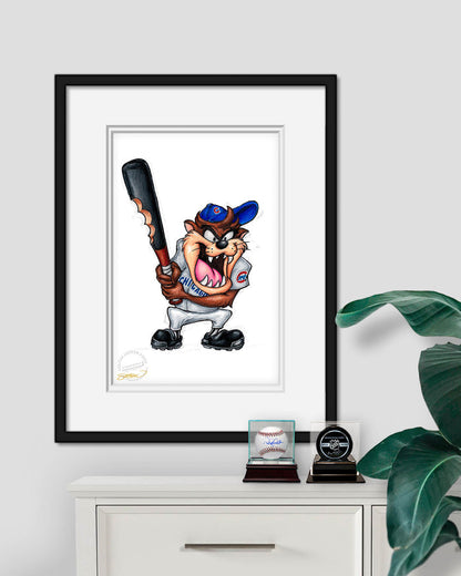 Taz On Deck x MLB Cubs Limited Edition Art Print