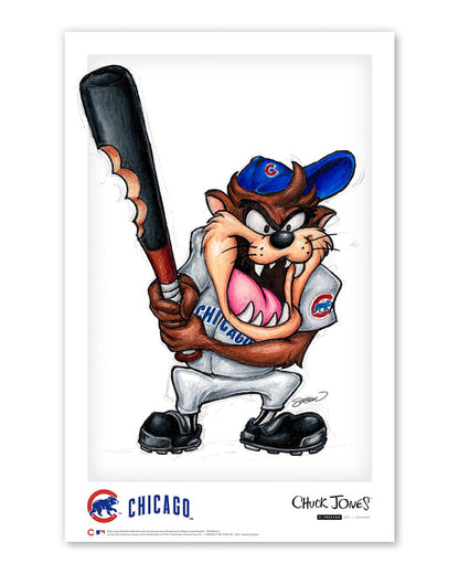 Taz On Deck x MLB Cubs Limited Edition Art Print