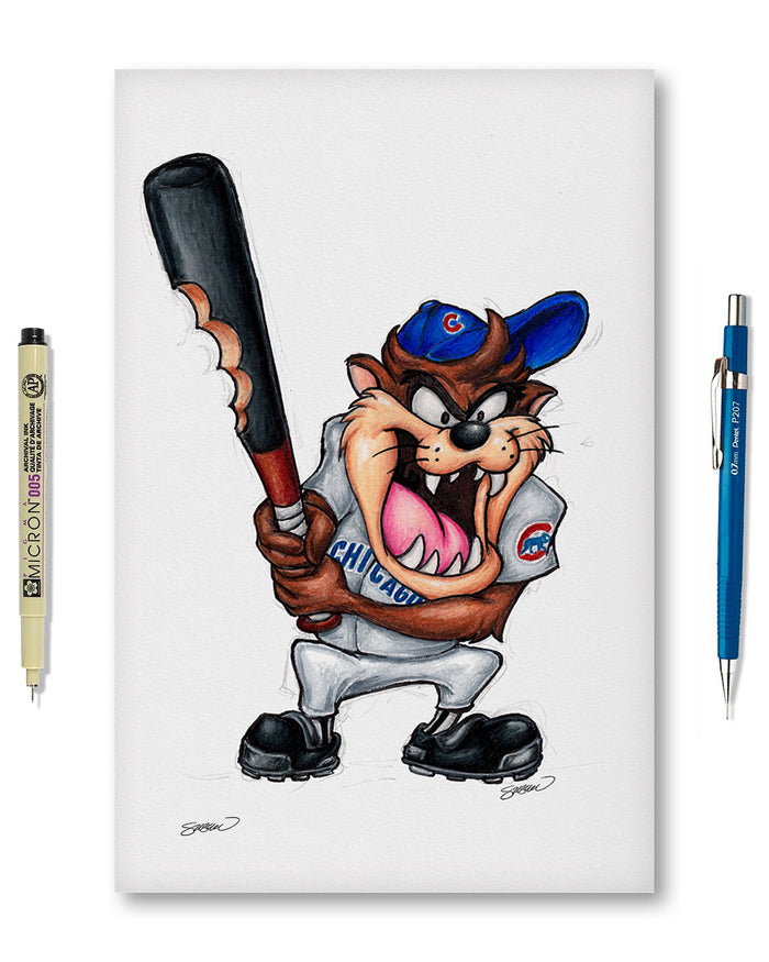 Taz On Deck x MLB Cubs Limited Edition Art Print