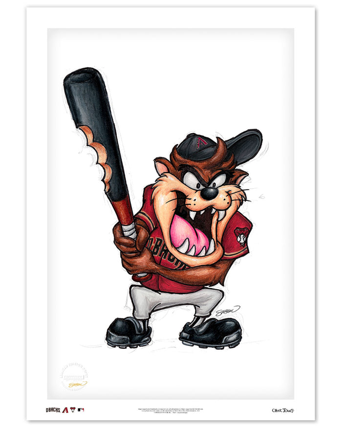 Taz On Deck x MLB DBacks Limited Edition Art Print