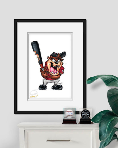 Taz On Deck x MLB DBacks Limited Edition Art Print