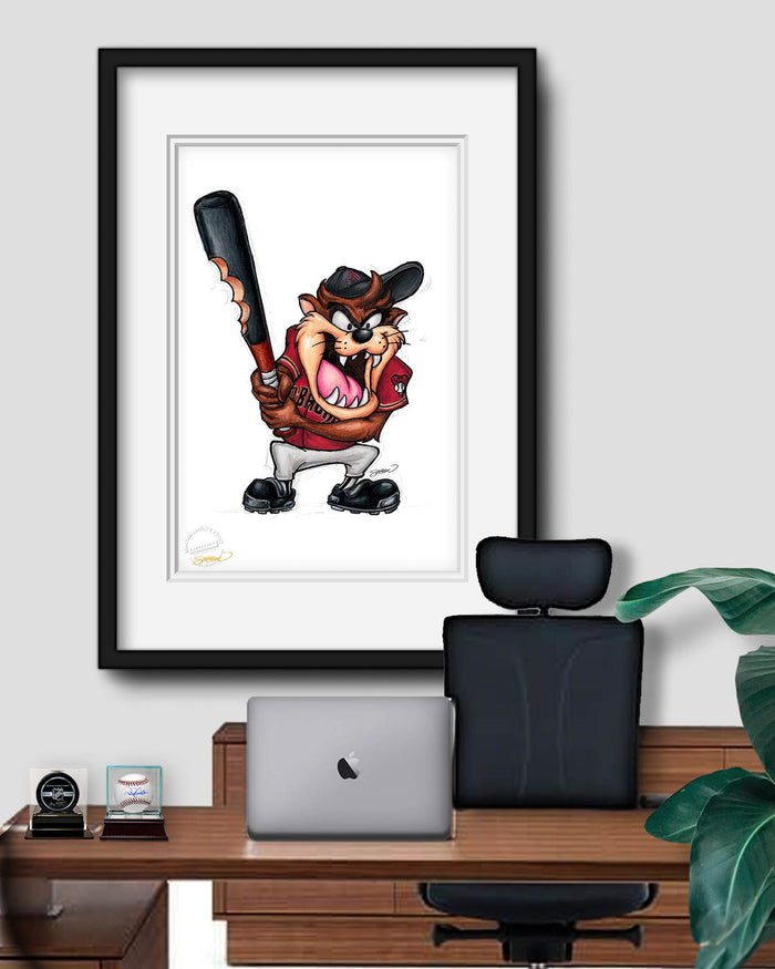 Taz On Deck x MLB DBacks Limited Edition Art Print