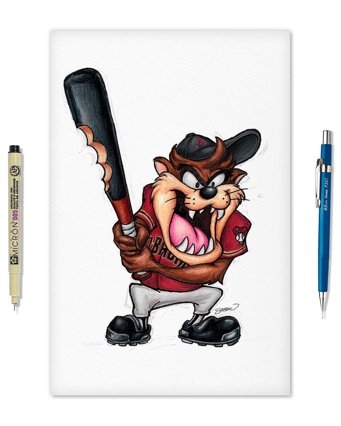 Taz On Deck x MLB DBacks Limited Edition Art Print