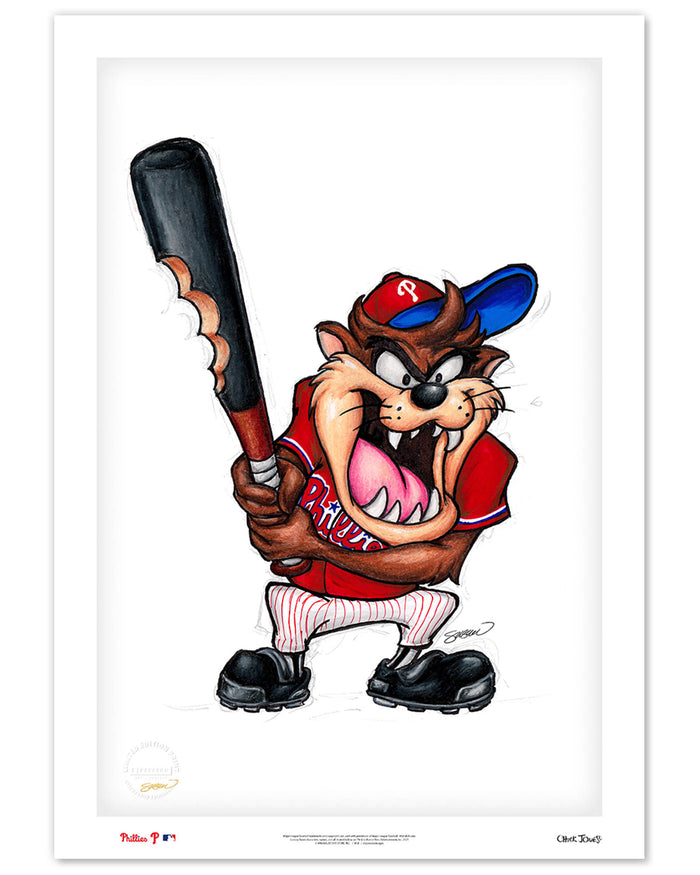 Taz On Deck x MLB Phillies Limited Edition Art Print
