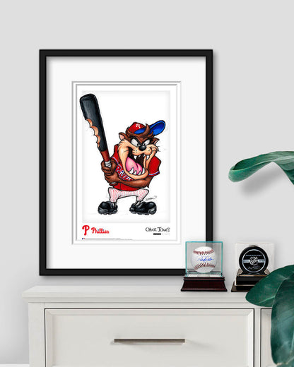 Taz On Deck x MLB Phillies Limited Edition Art Print