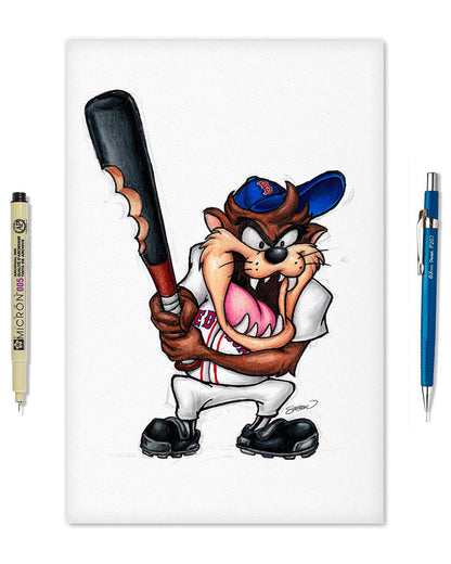 Taz on Deck x MLB Red Sox Limited Edition Art Print