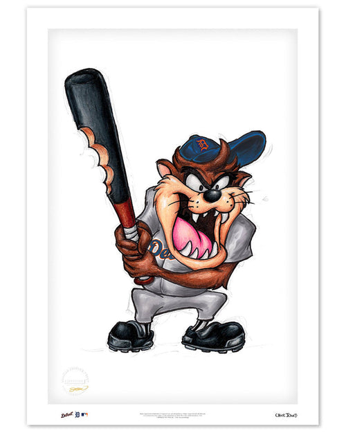 Taz on Deck x MLB Tigers Limited Edition Art Print