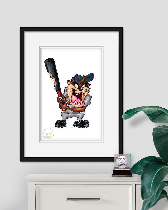 Taz on Deck x MLB Tigers Limited Edition Art Print
