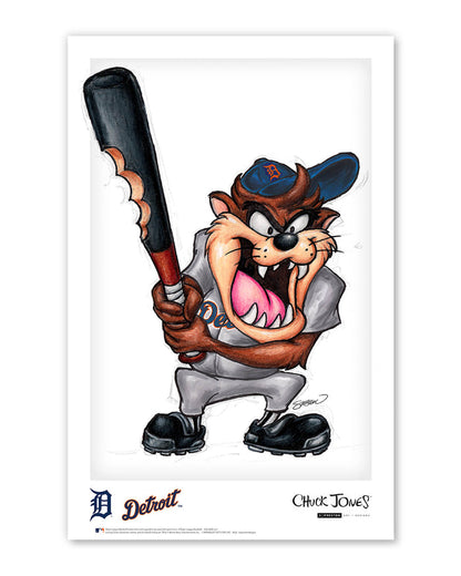 Taz on Deck x MLB Tigers Limited Edition Art Print