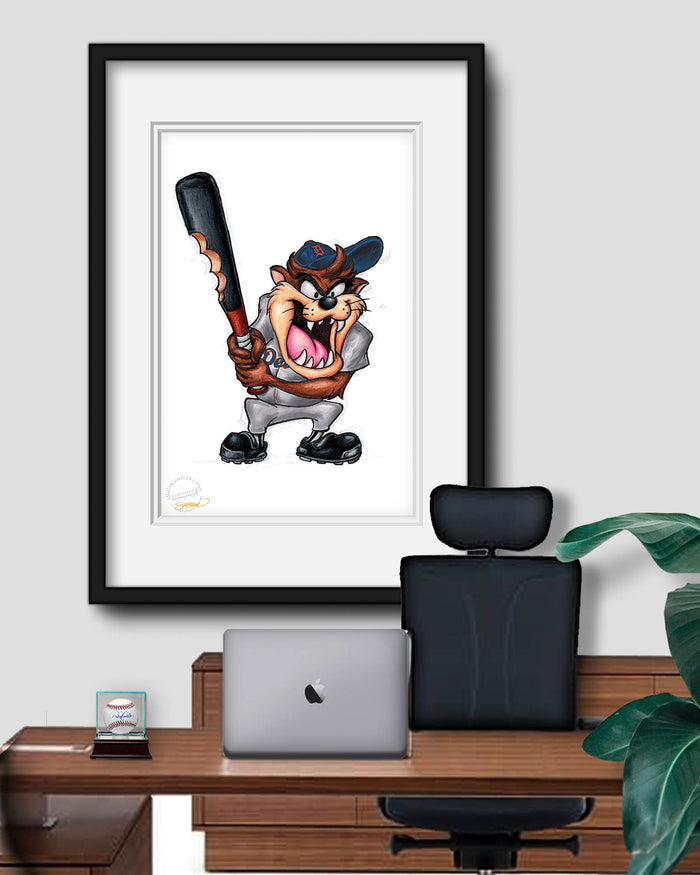 Taz on Deck x MLB Tigers Limited Edition Art Print