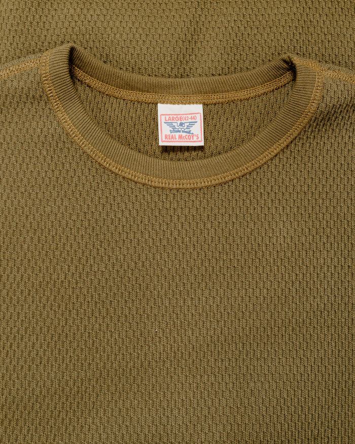 lost & found The Real McCoy's The Real McCoy's MC22109 U.S. Army Military Thermal Shirt Olive