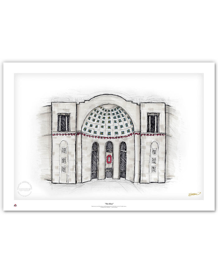 The Shoe - Ohio Stadium Sketch Art Print