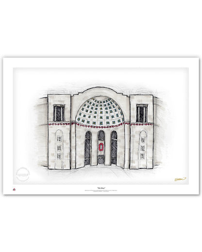 The Shoe - Ohio Stadium Sketch Art Print