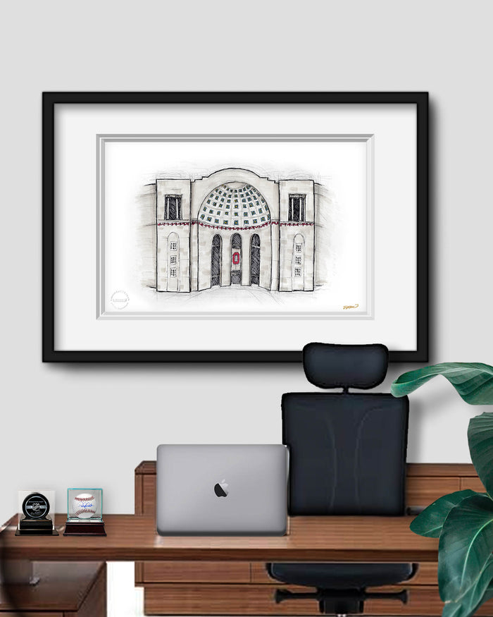The Shoe - Ohio Stadium Sketch Art Print