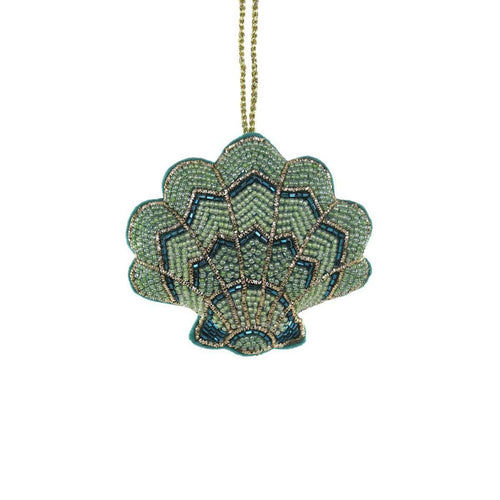 Tinsel Scalloped Shell Ornament