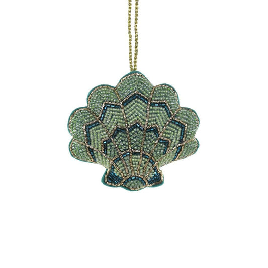 Tinsel Scalloped Shell Ornament