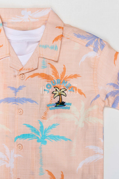 The Nesavu Boys Casual Set Toddler Boy Casual Outfit Set for Everyday Play and Outings Nesavu Nesavu toddler boy cotton casual outfit set for everyday playtime and summer outings with digital print
