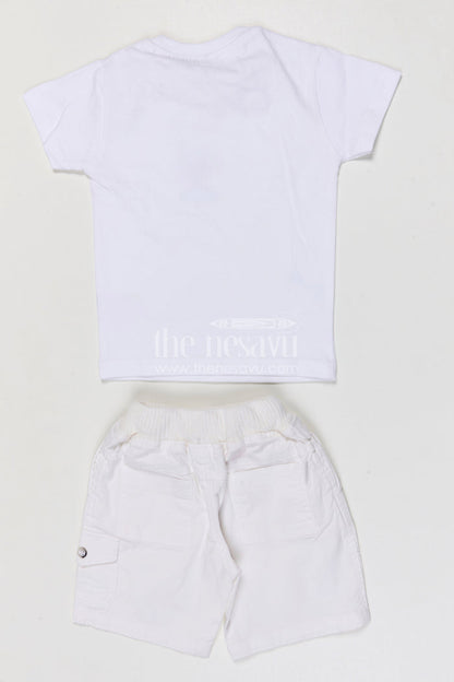 The Nesavu Boys Casual Set Toddler Boy Casual Outfit Set for Everyday Play and Outings Nesavu Nesavu toddler boy cotton casual outfit set for everyday playtime and summer outings with digital print