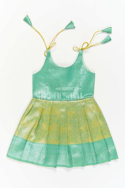 Toddler Kanchi Silk Frock for Temple Visit and Pooja