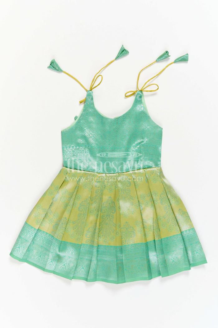 Toddler Kanchi Silk Frock for Temple Visit and Pooja