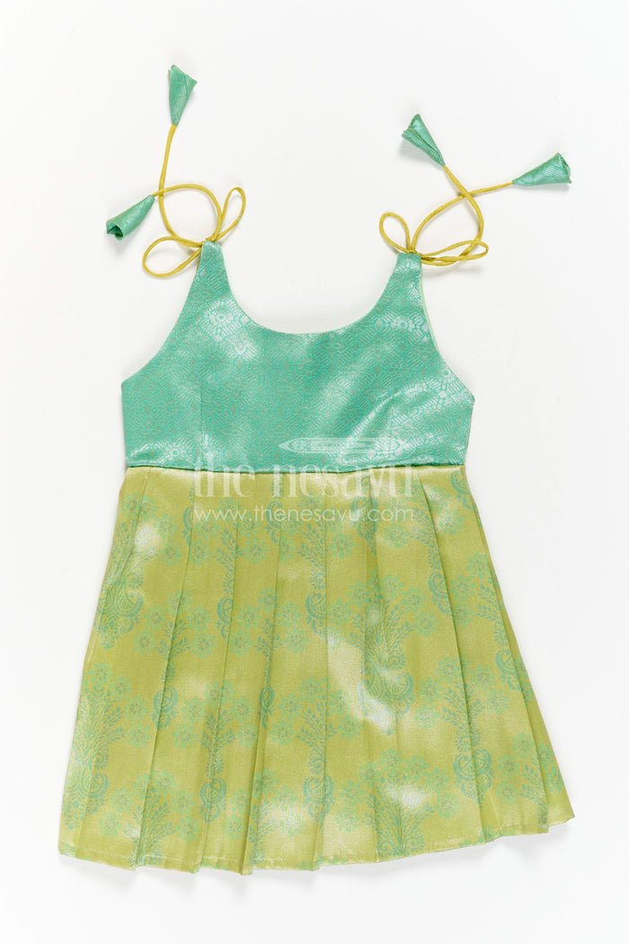 Toddler Kanchi Silk Frock for Temple Visit and Pooja