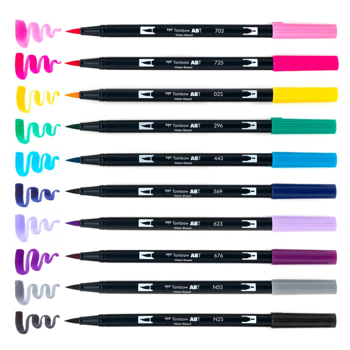 Tombow Dual Brush Pen Art Markers - 10-Pack