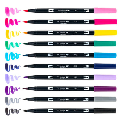 Tombow Dual Brush Pen Art Markers - 10-Pack