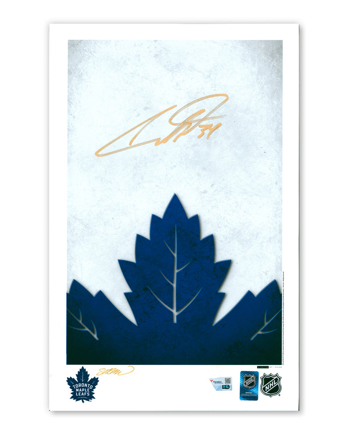 Toronto Maple Leafs Minimalist Logo Print - Auston Matthews Autographed - Authenticated