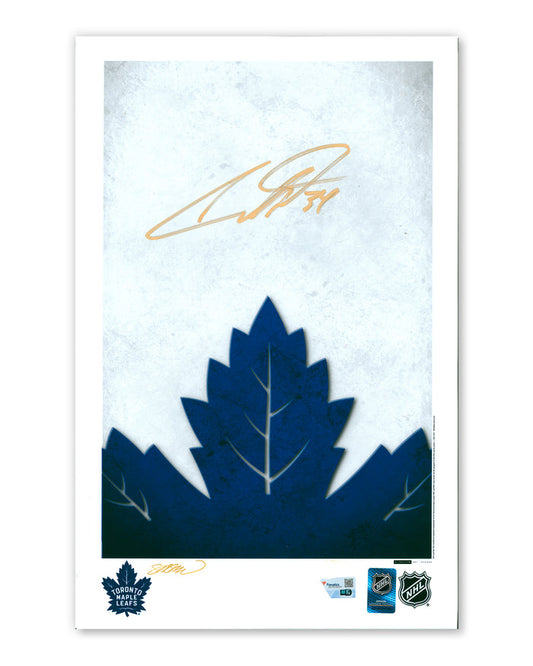 Toronto Maple Leafs Minimalist Logo Print - Auston Matthews Autographed - Authenticated