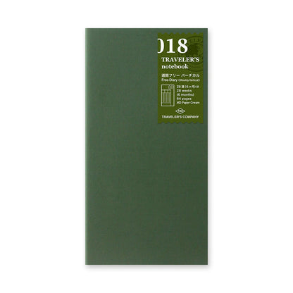 TRAVELER'S Company Refill 018 Free Diary (Weekly Vertical)(Regular Size)