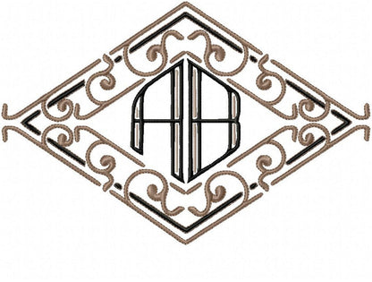 Two Letter Monogram Font with 2 Frames