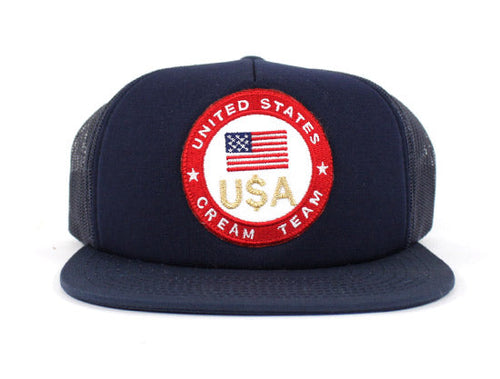 United States CREAM TEAM Trucker Hats (Navy)