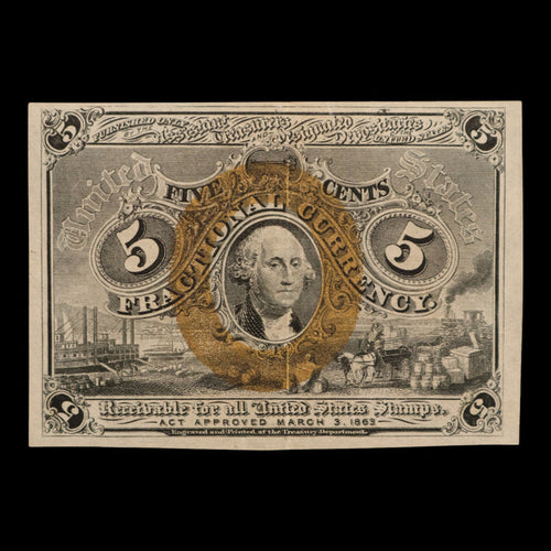 U.S. Fractional Currency, 5¢ Note, Second Issue - 1863 - United States of America