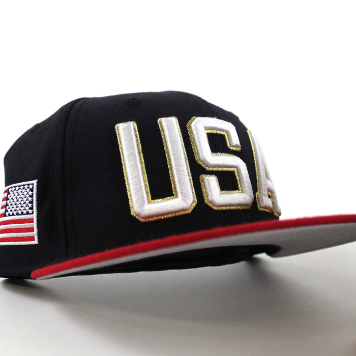 USA 59Fifty New Era Fitted Hats (Olympics Color Gray Under Brim)