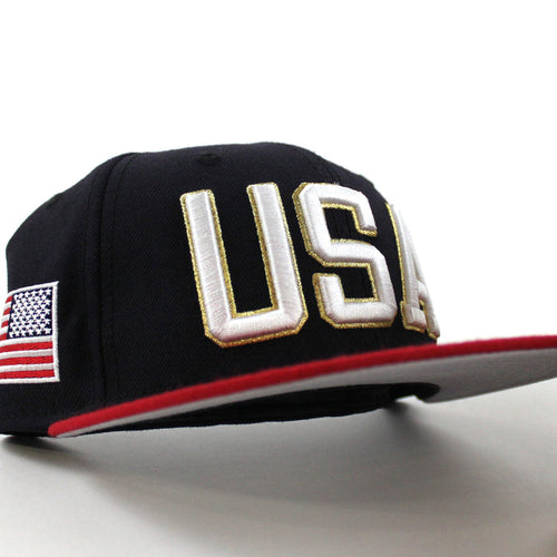 USA 59Fifty New Era Fitted Hats (Olympics Color Gray Under Brim)
