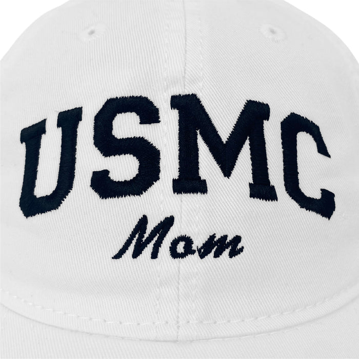 USMC Mom Relaxed Twill Hat (White/Black)