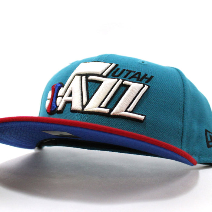 Utah Jazz New Era 59Fifty Fitted Hat (Teal Blue Under Brim)