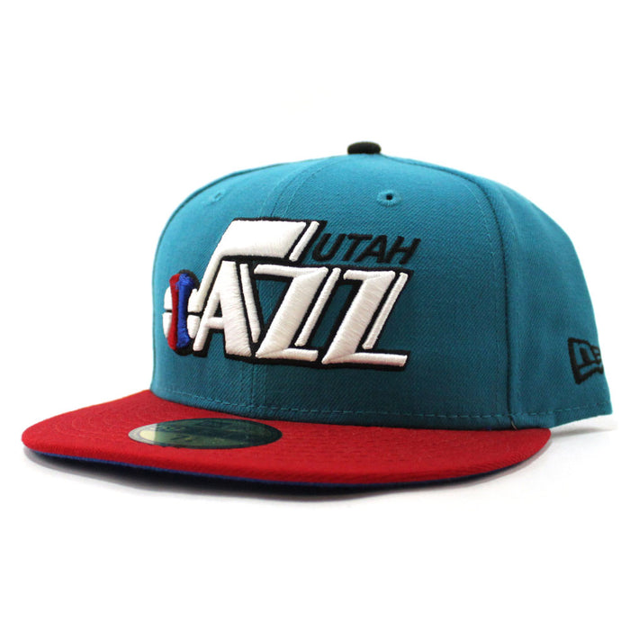 Utah Jazz New Era 59Fifty Fitted Hat (Teal Blue Under Brim)