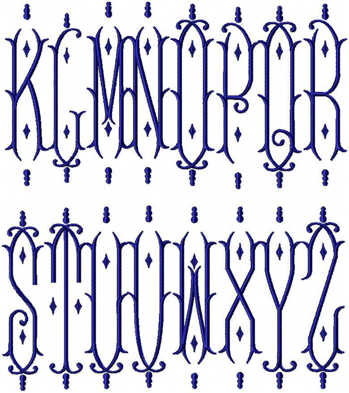Vintage Diamond Font - 4 and 6 inch sizes