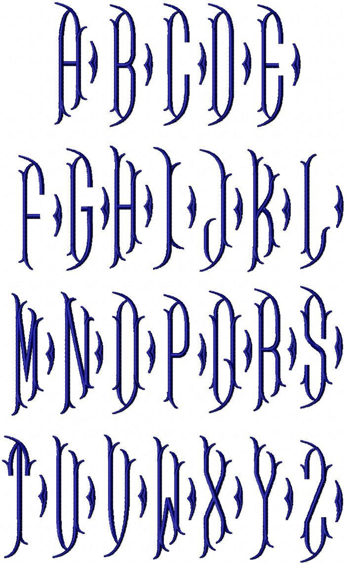 Vintage Diamond Font - 4 and 6 inch sizes