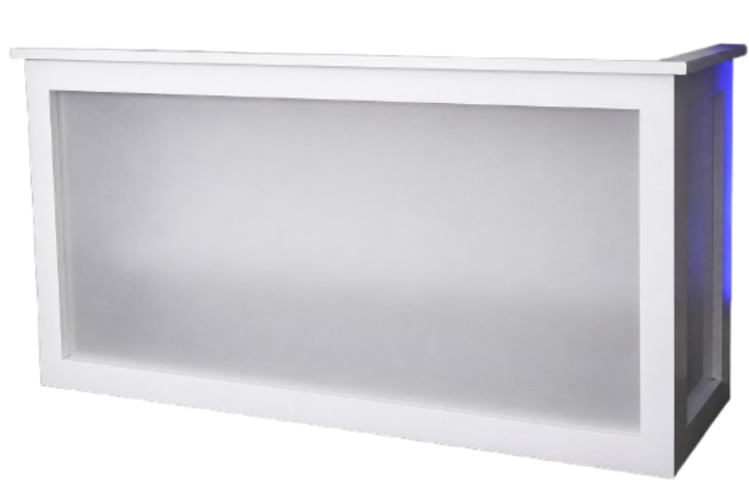White Wood Bar w/ Acrylic Insert - 6'