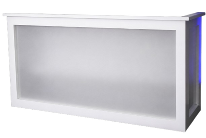 White Wood Bar w/ Acrylic Insert - 6'