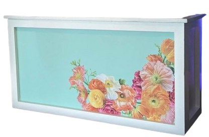 White Wood Bar w/ Acrylic Insert - 6'
